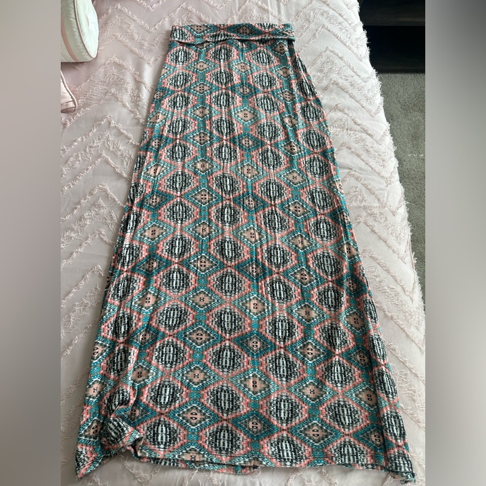 American Rag Colorful Geometric Print Maxi Skirt, Size Small